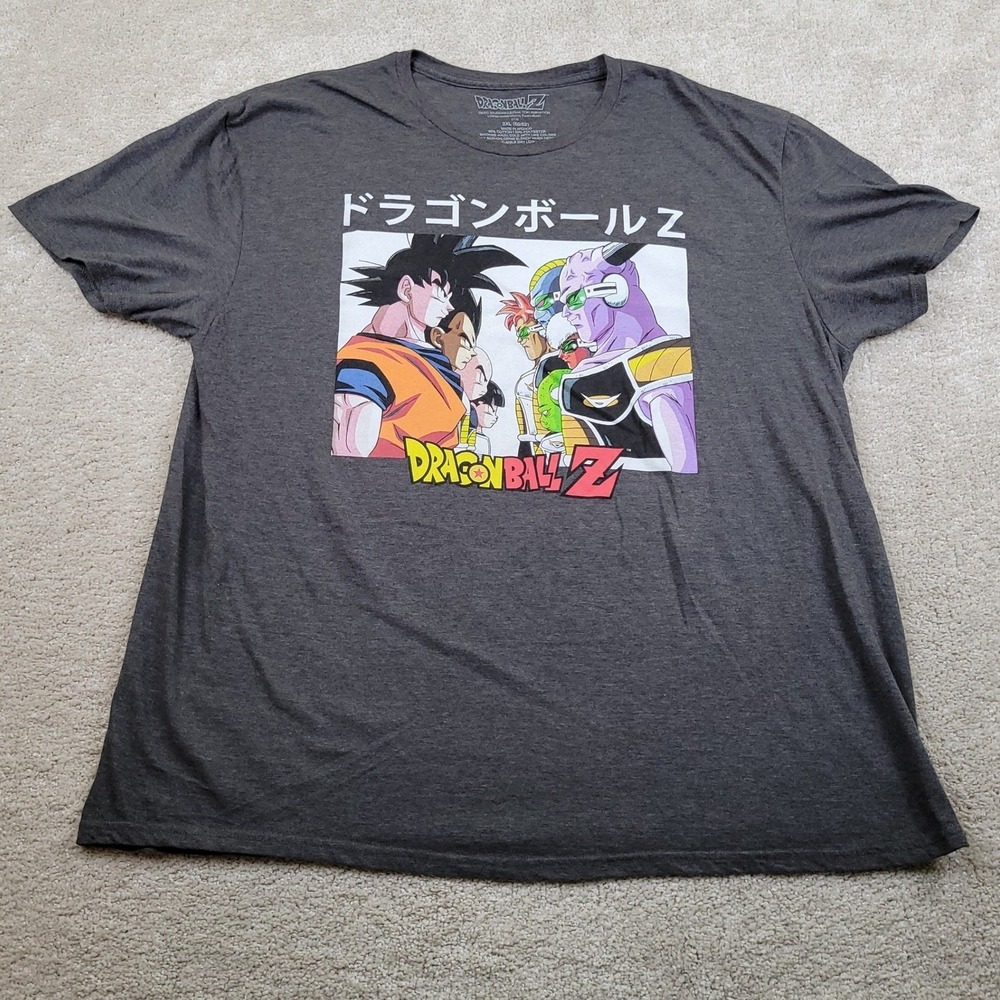 Dragon Ball Z T-Shirt Mens 2XL Grey Anime Faceoff‎ Goku Ginyu Force Vegeta